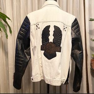 NWOT Harley Davidson Denim and Leather Jacket XL